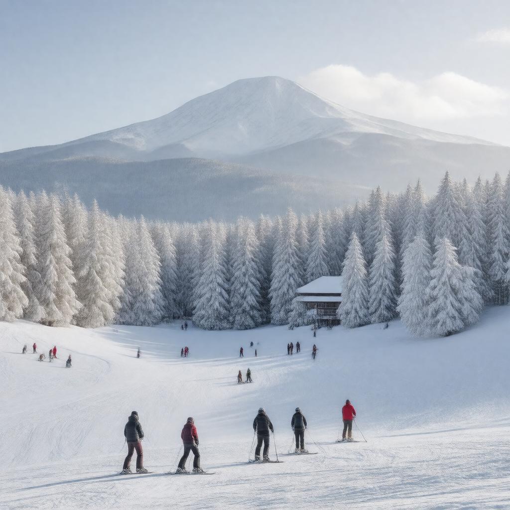 Click to view larger image AI-created image of Nozawa Onsen Snow Resort