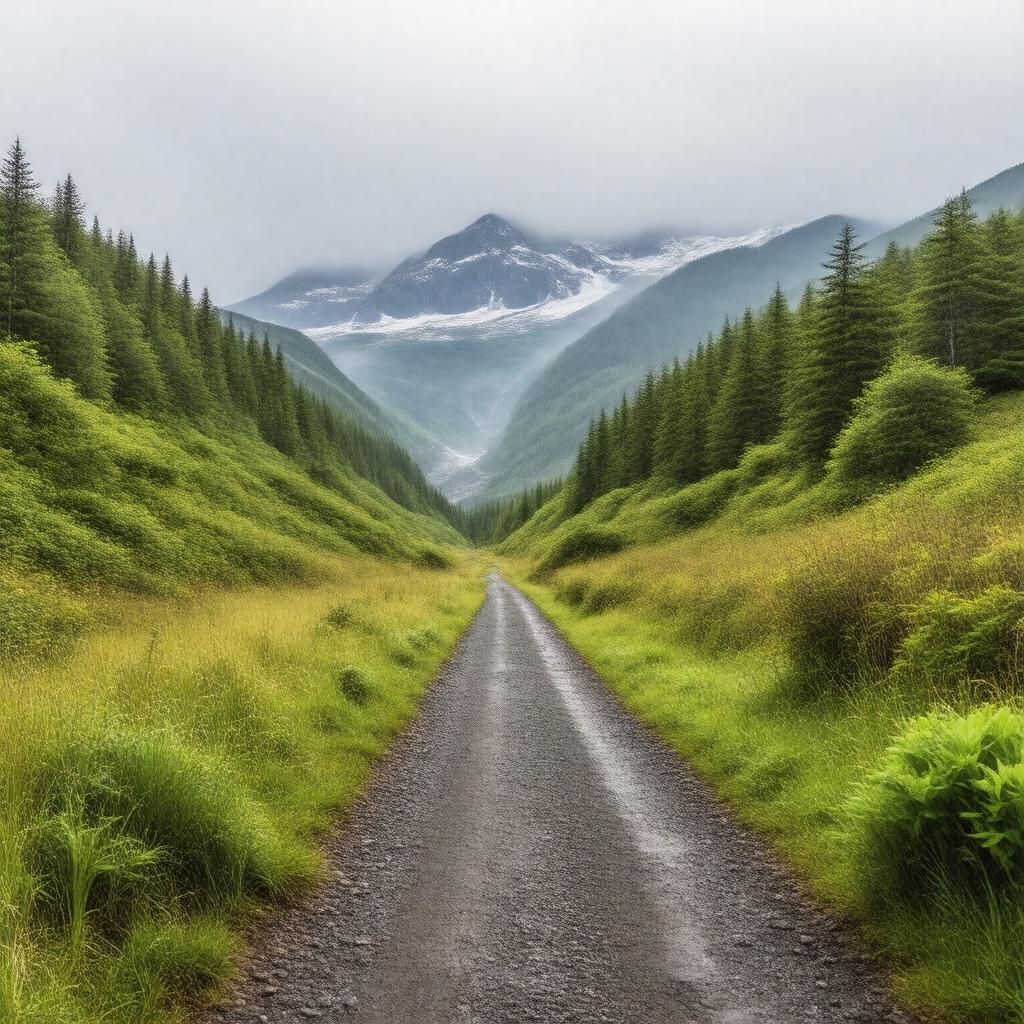 Click to view larger image AI-created image of Nugget Falls Trail