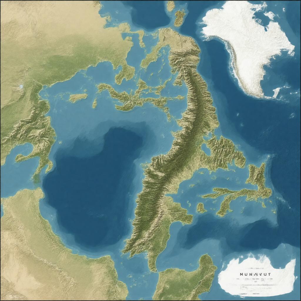 AI-created image of Nunavut (maritime boundary)
