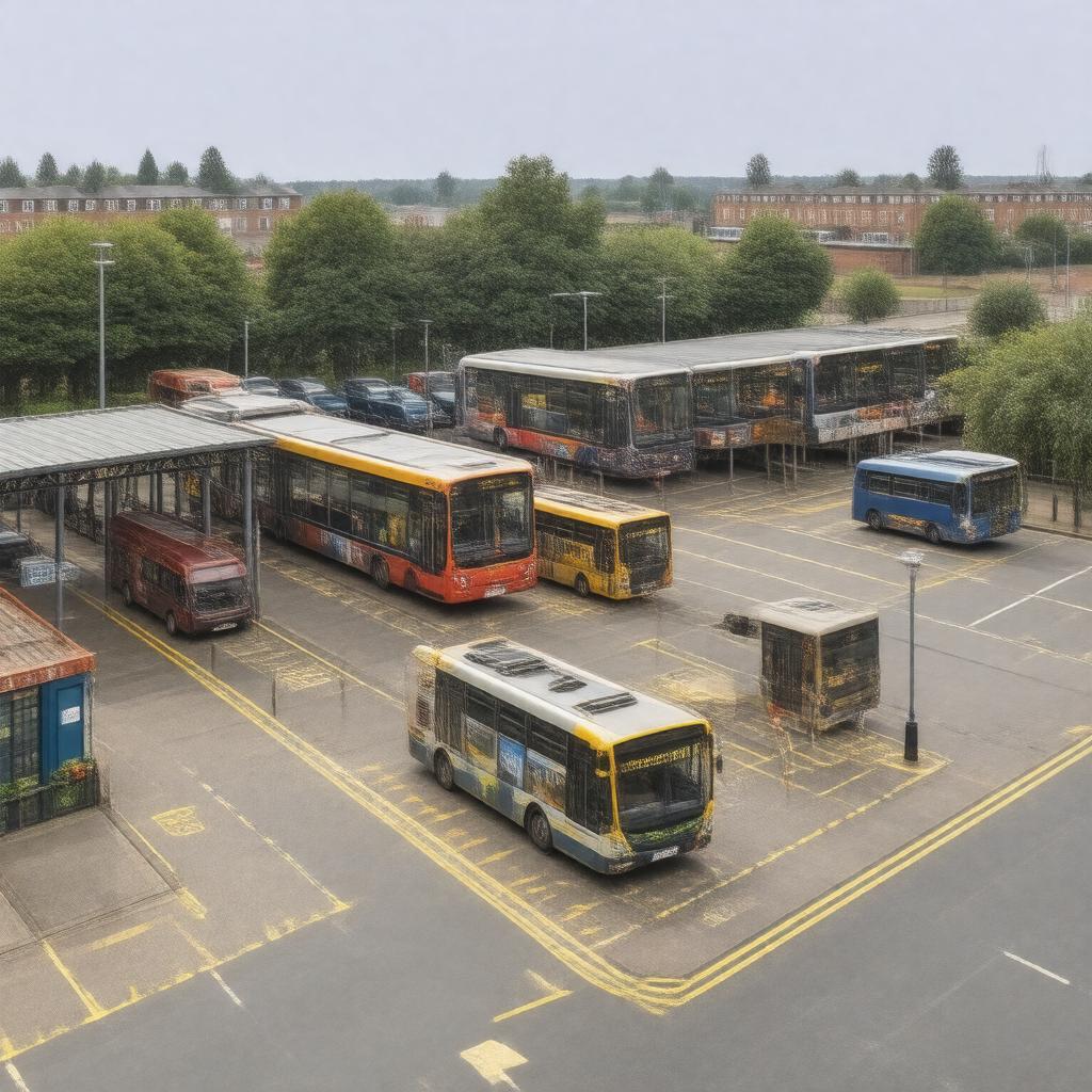 AI-created image of Nuneaton Bus Station