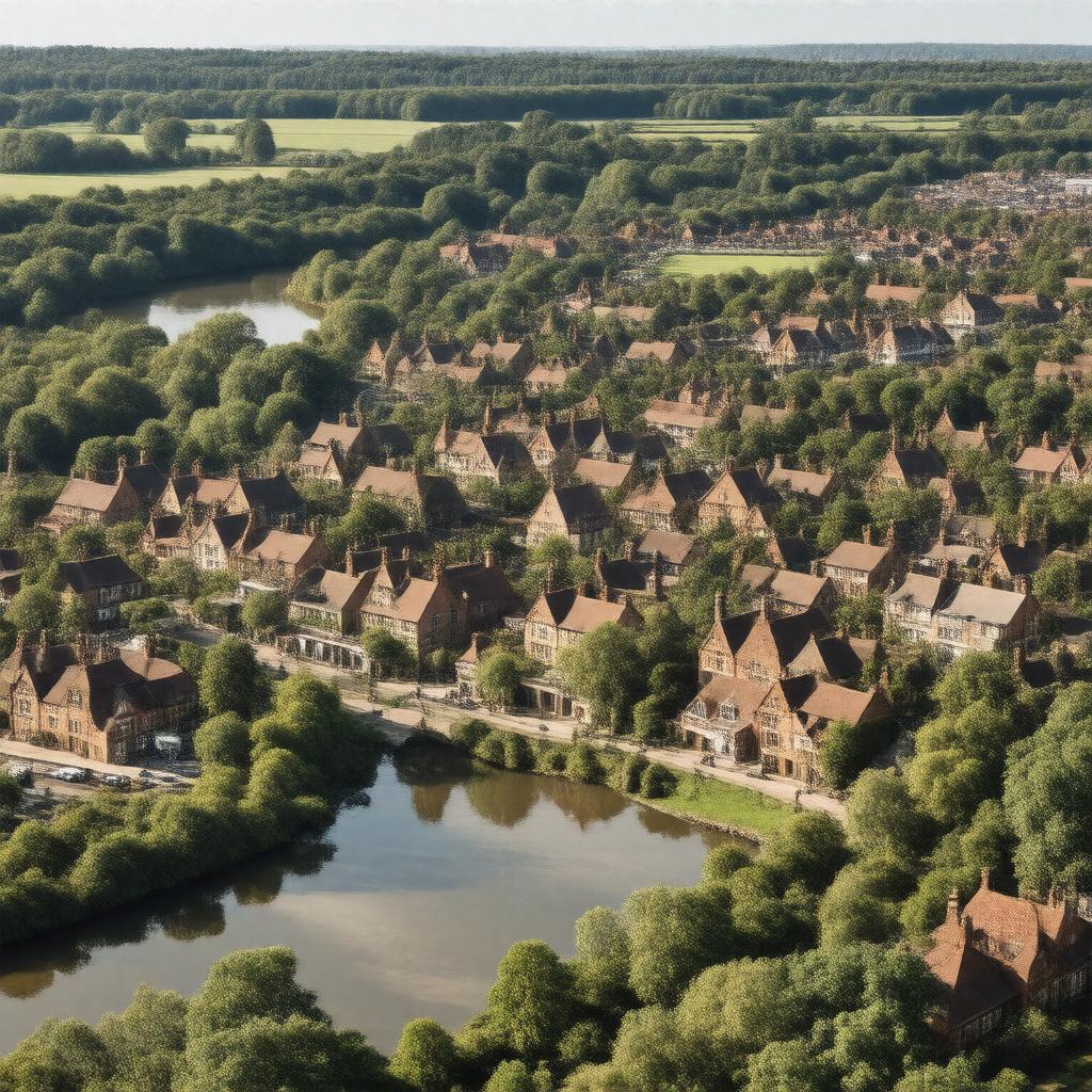 AI-created image of Nuneaton, Warwickshire, England