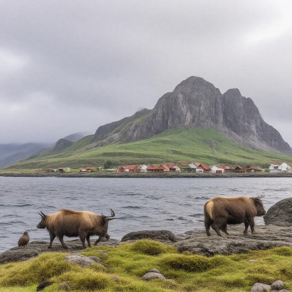 Click to view larger image AI-created image of Nunivak Island