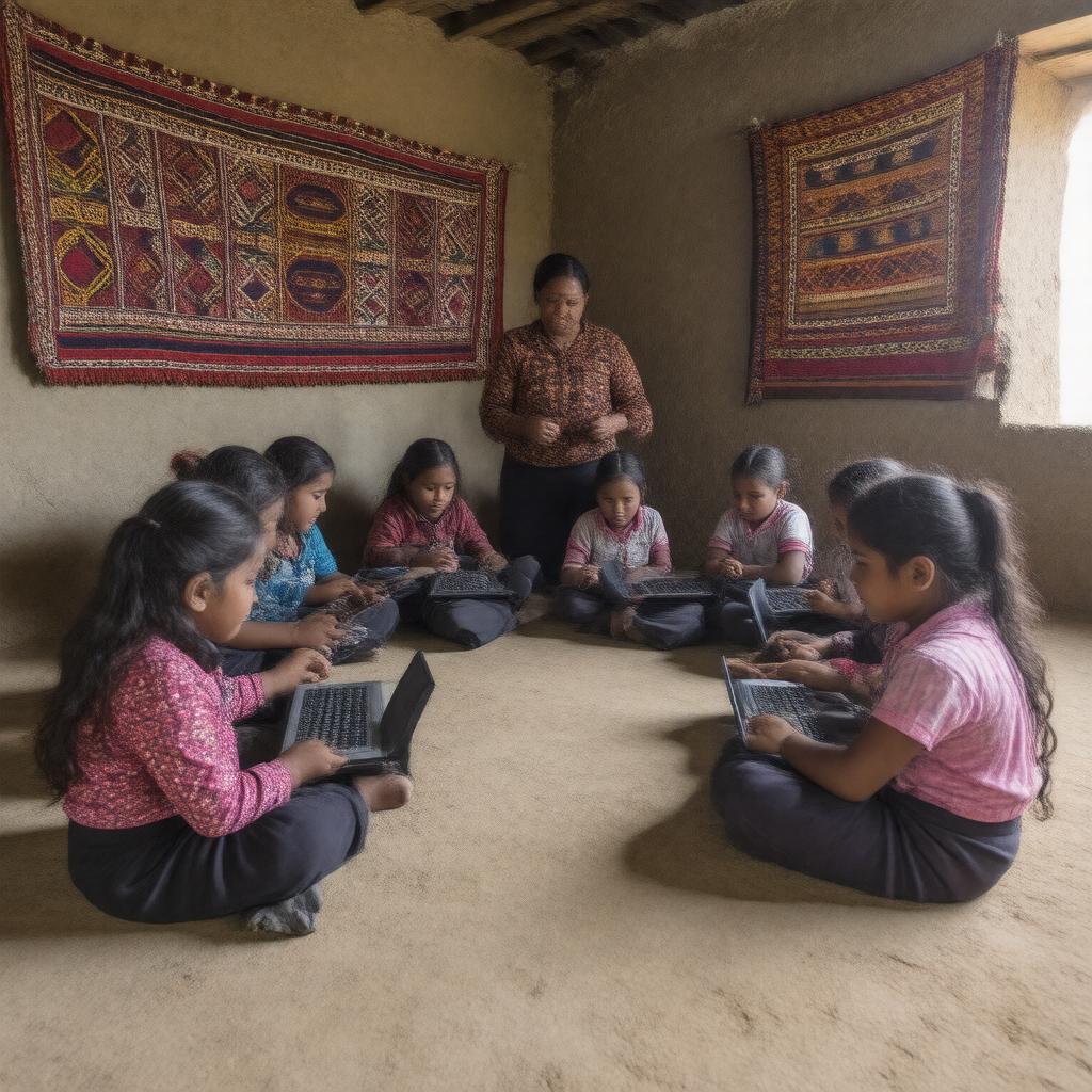 Click to view larger image AI-created image of OLPC deployment in Peru