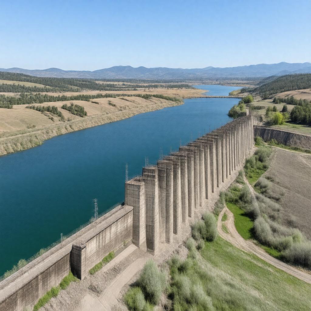 Click to view larger image AI-created image of Oahe Dam