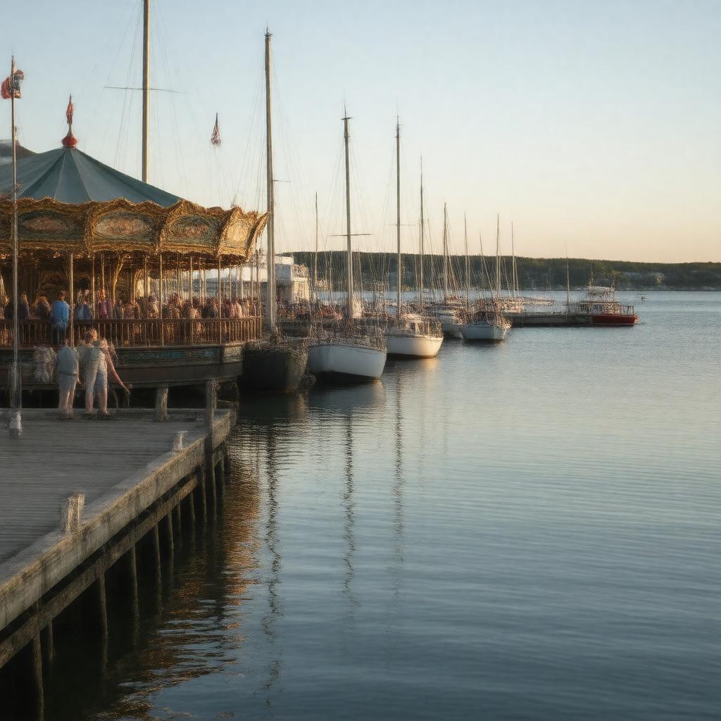 Click to view larger image AI-created image of Oak Bluffs Harbor