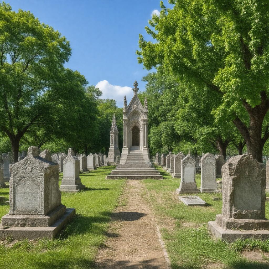Click to view larger image AI-created image of Oak Woods Cemetery, Chicago