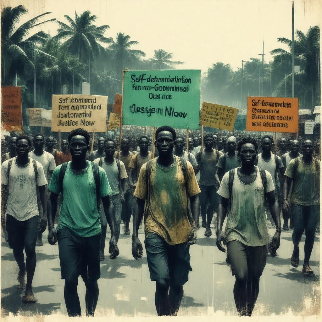 Click to view larger image AI-created image of Ogoni independence movement
