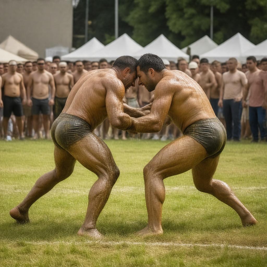 AI-created image of Oil wrestling