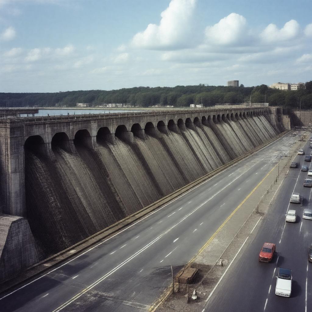Click to view larger image AI-created image of Old Charles River Dam