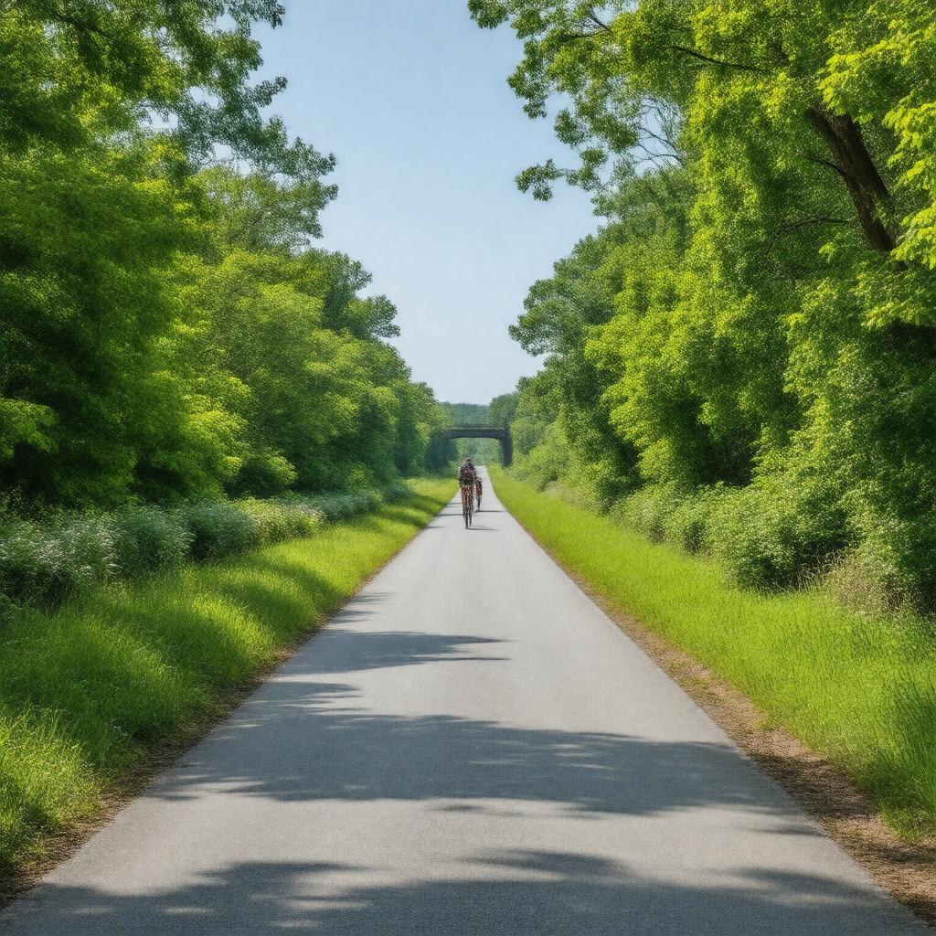AI-created image of Old Colony Rail Trail