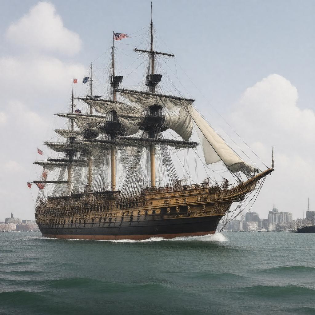 Click to view larger image AI-created image of Old Ironsides