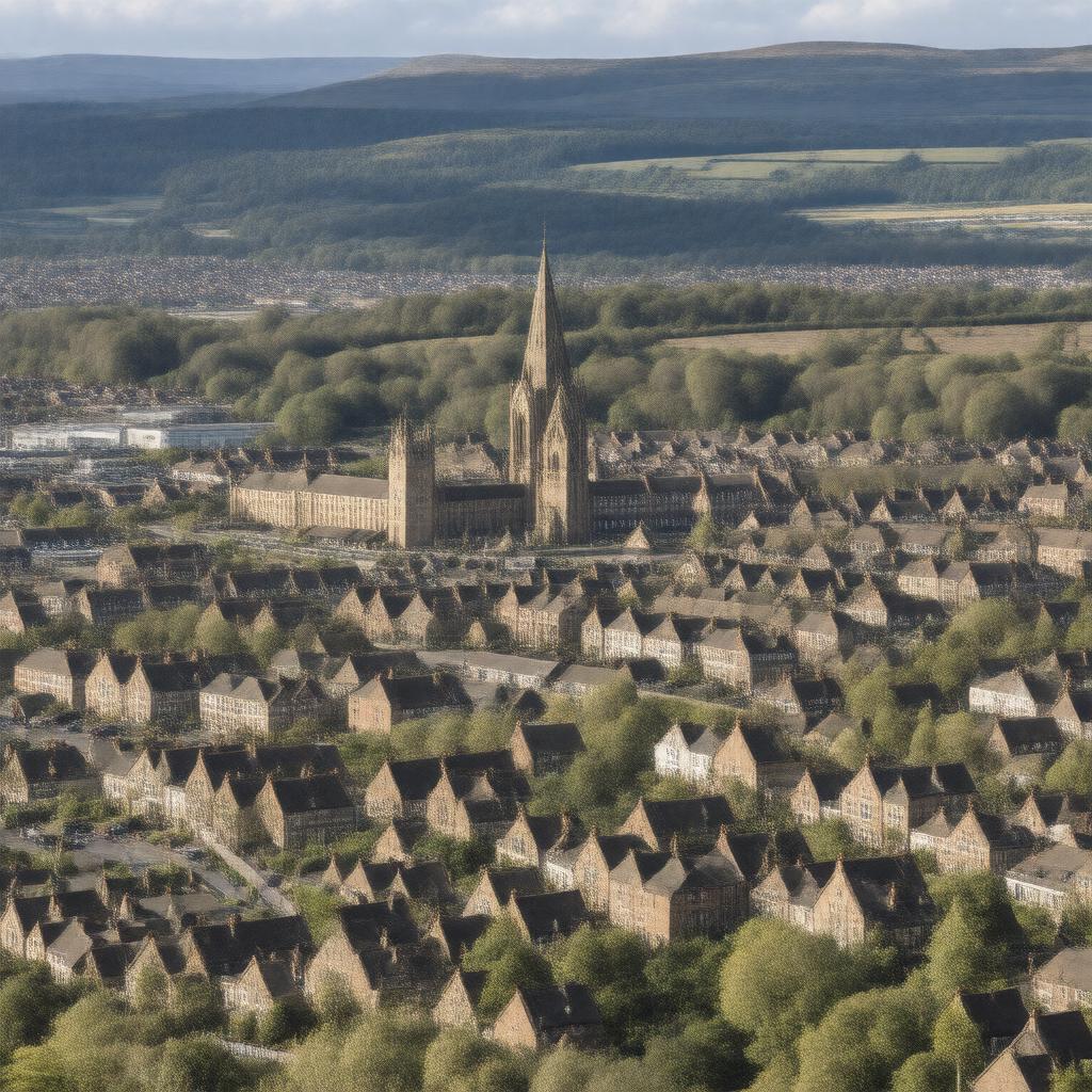 AI-created image of Oldham, Lancashire, England