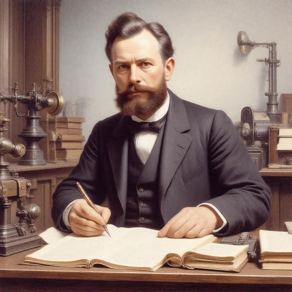 Click to view larger image AI-created image of Oliver Heaviside