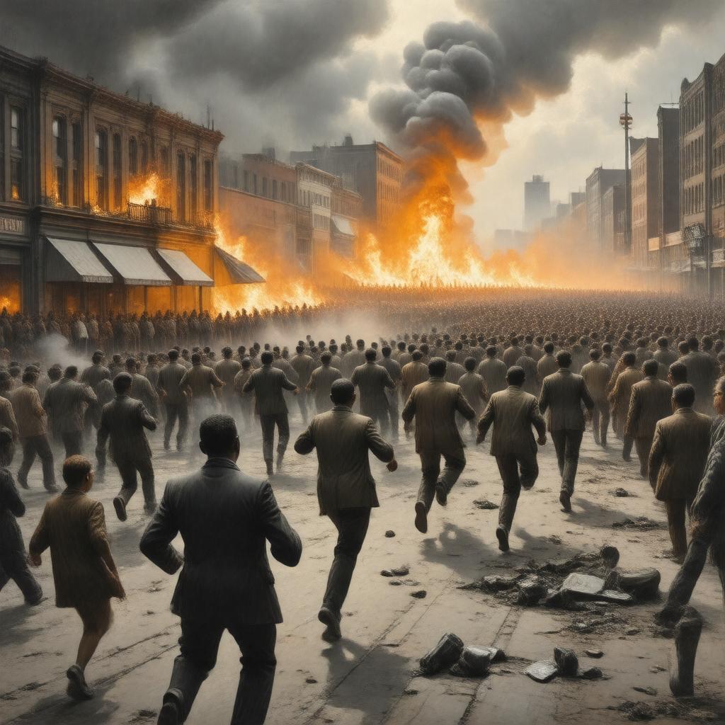 AI-created image of Omaha Race Riot of 1919