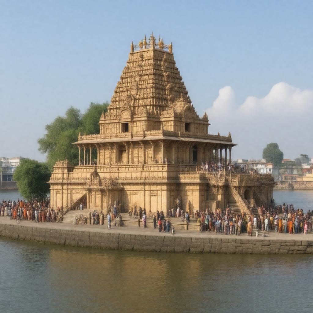 Click to view larger image AI-created image of Omkareshwar Temple