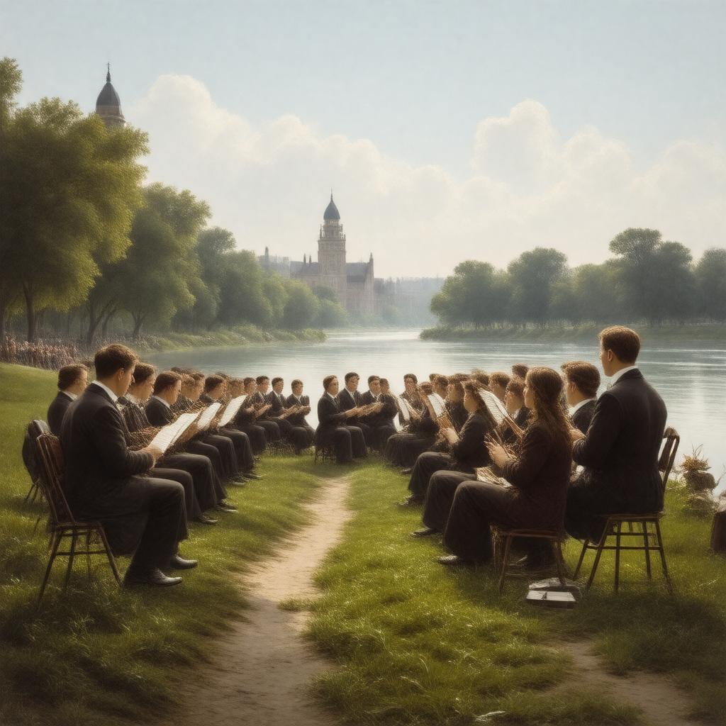 Click to view larger image AI-created image of On the Banks of the Old Raritan