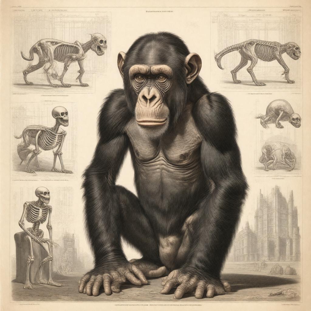 Click to view larger image AI-created image of On the Natural History of the Man-like Apes