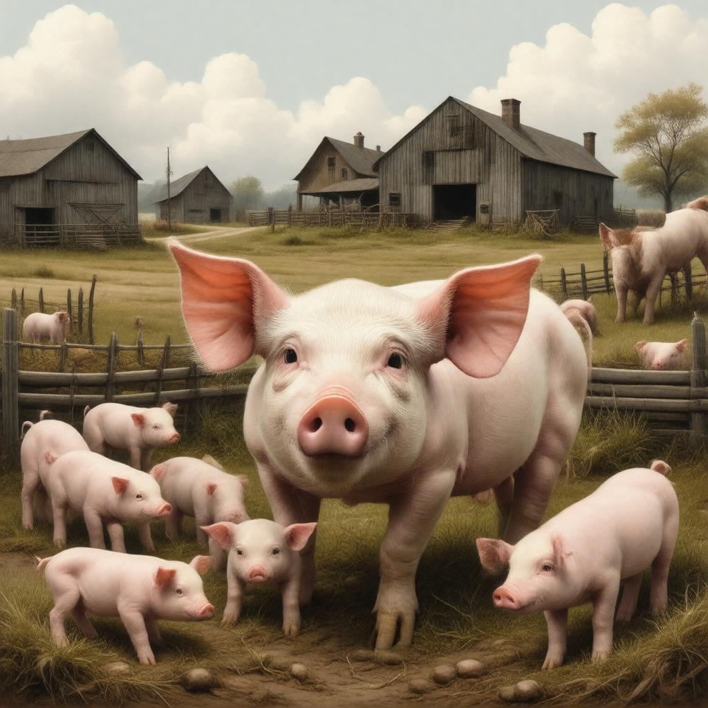 Click to view larger image AI-created image of One Pig