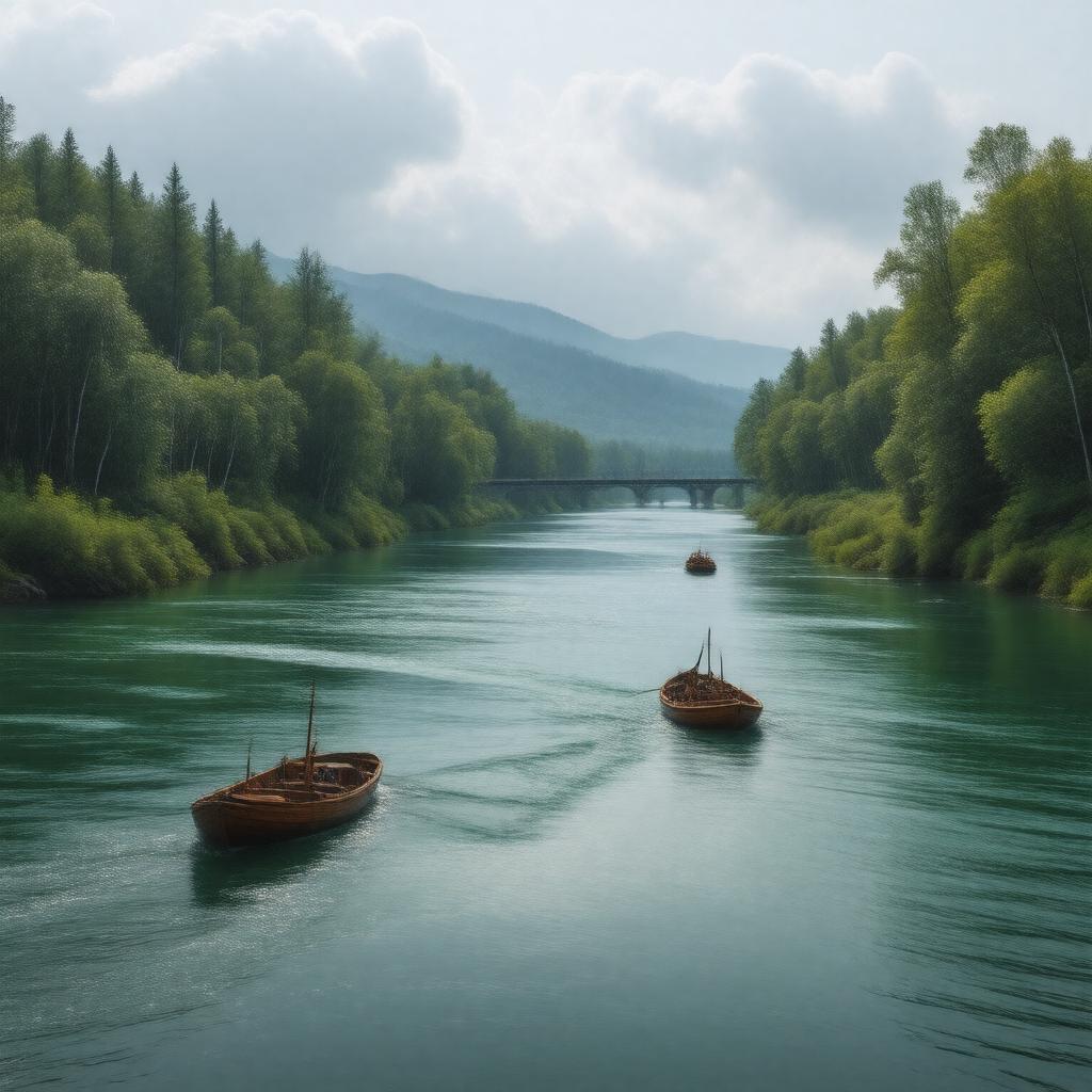 AI-created image of Onega River