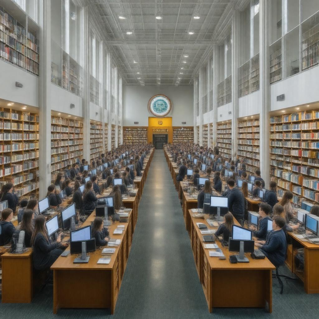 Click to view larger image AI-created image of Orbach Science Library