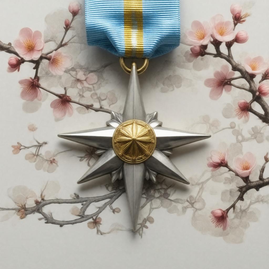 Click to view larger image AI-created image of Order of the Sacred Treasure, Gold and Silver Star