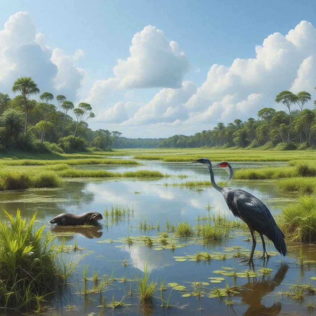 Click to view larger image AI-created image of Orinoco wetlands