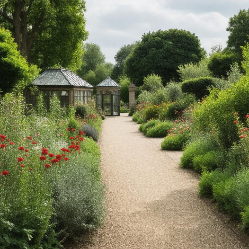 Click to view larger image AI-created image of Oxford Botanic Garden