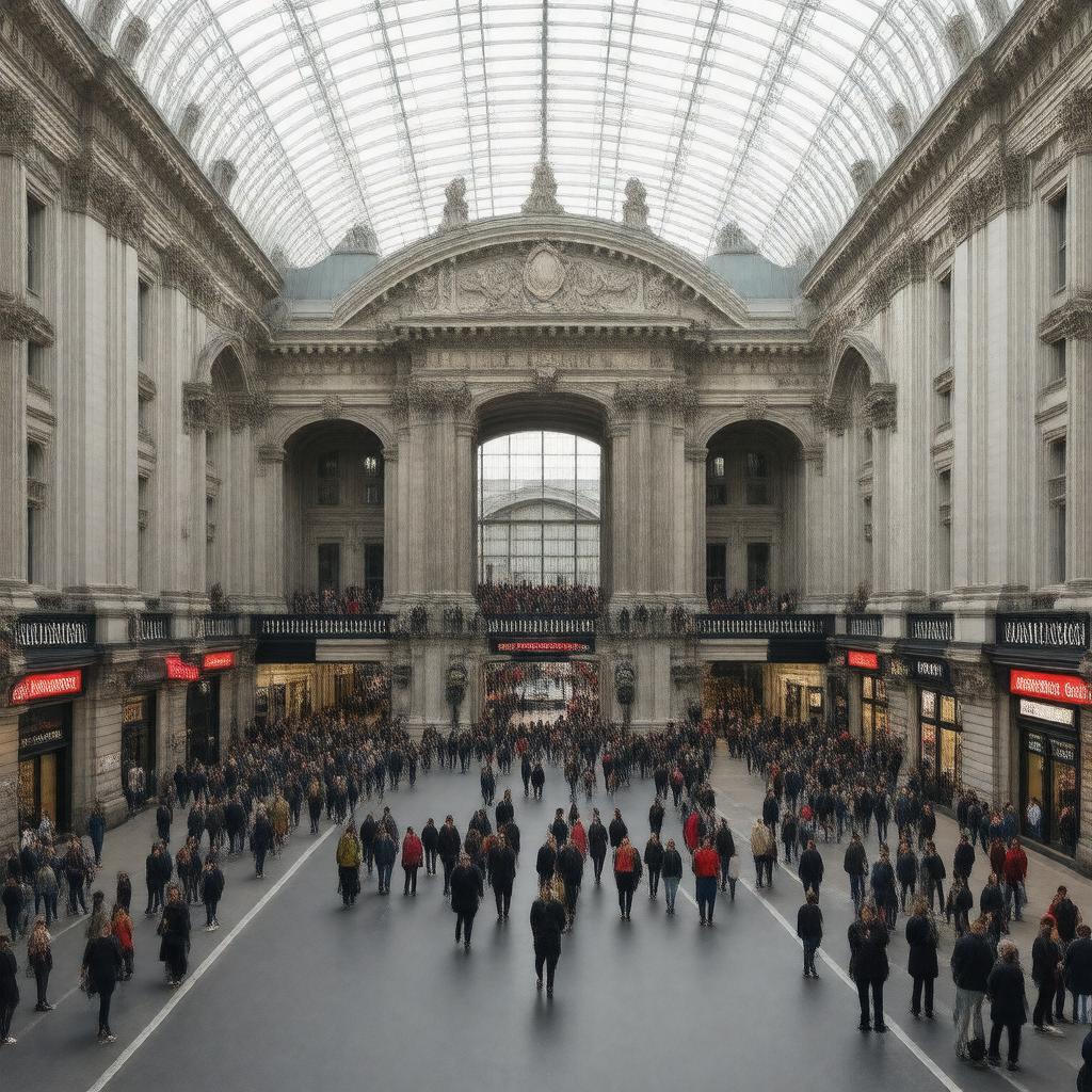 AI-created image of Oxford Circus tube station