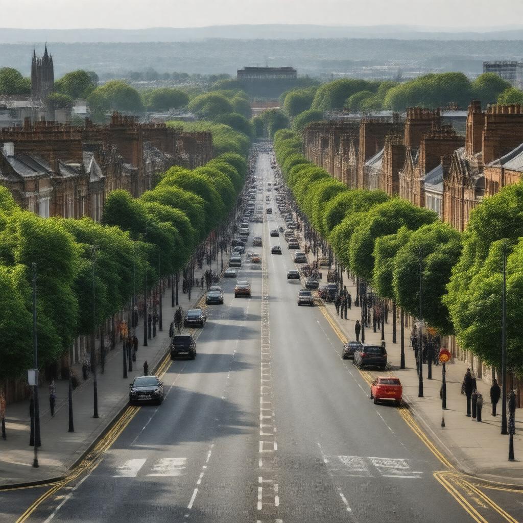AI-created image of Oxford Road, Manchester