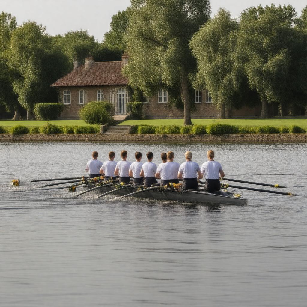 Click to view larger image AI-created image of Oxford University Boat Club