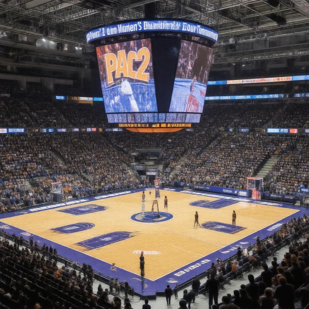 Click to view larger image AI-created image of Pac-12 Women's Basketball Tournament