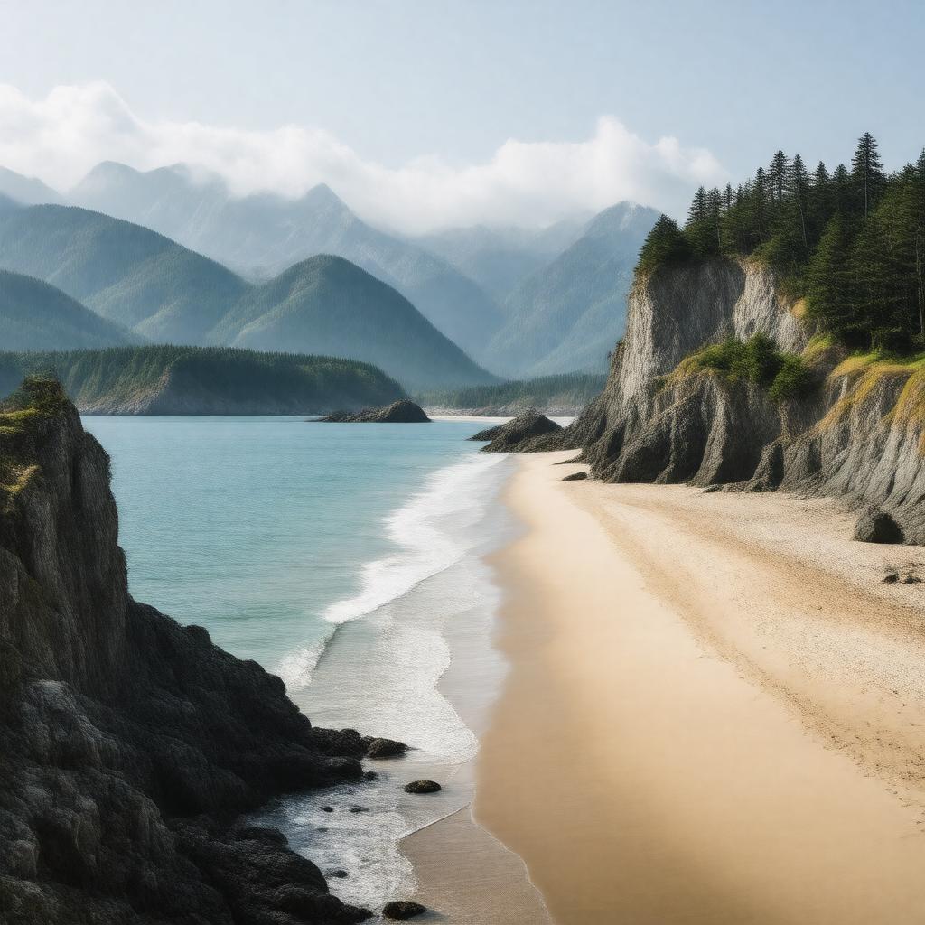 AI-created image of Pacific coast of North America