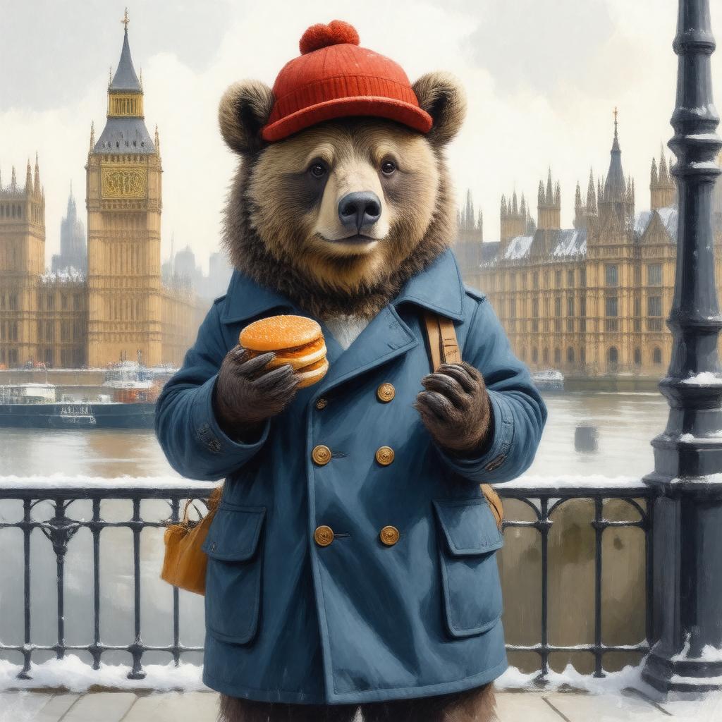 AI-created image of Paddington Bear (character)