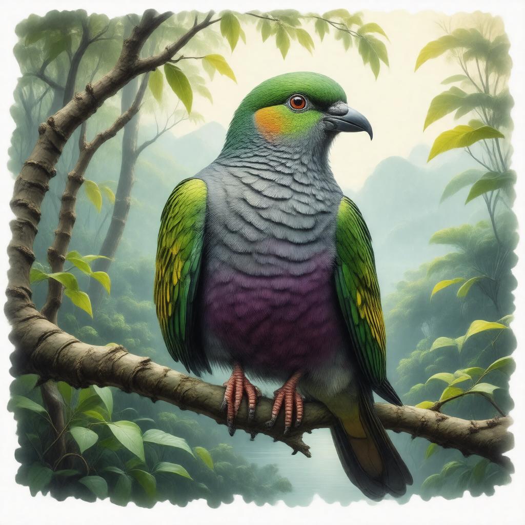 AI-created image of Palau fruit dove