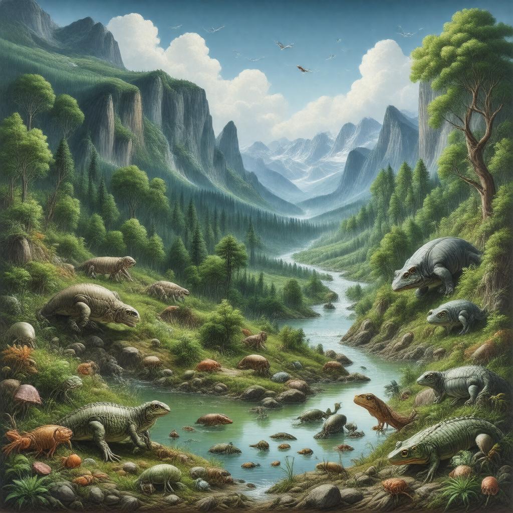 AI-created image of Paleozoic Era