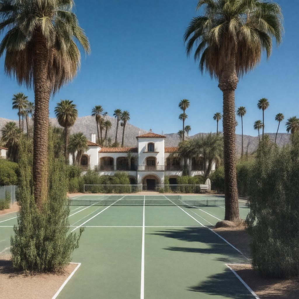 Click to view larger image AI-created image of Palm Springs Historic Tennis Club