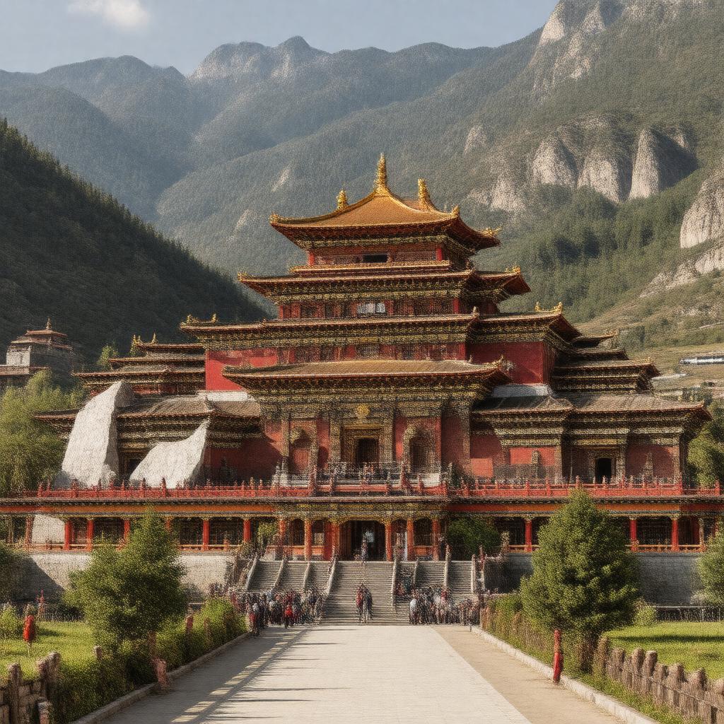 Click to view larger image AI-created image of Palpung Monastery