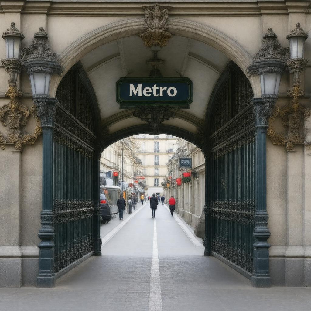 Click to view larger image AI-created image of Paris Métro entrances
