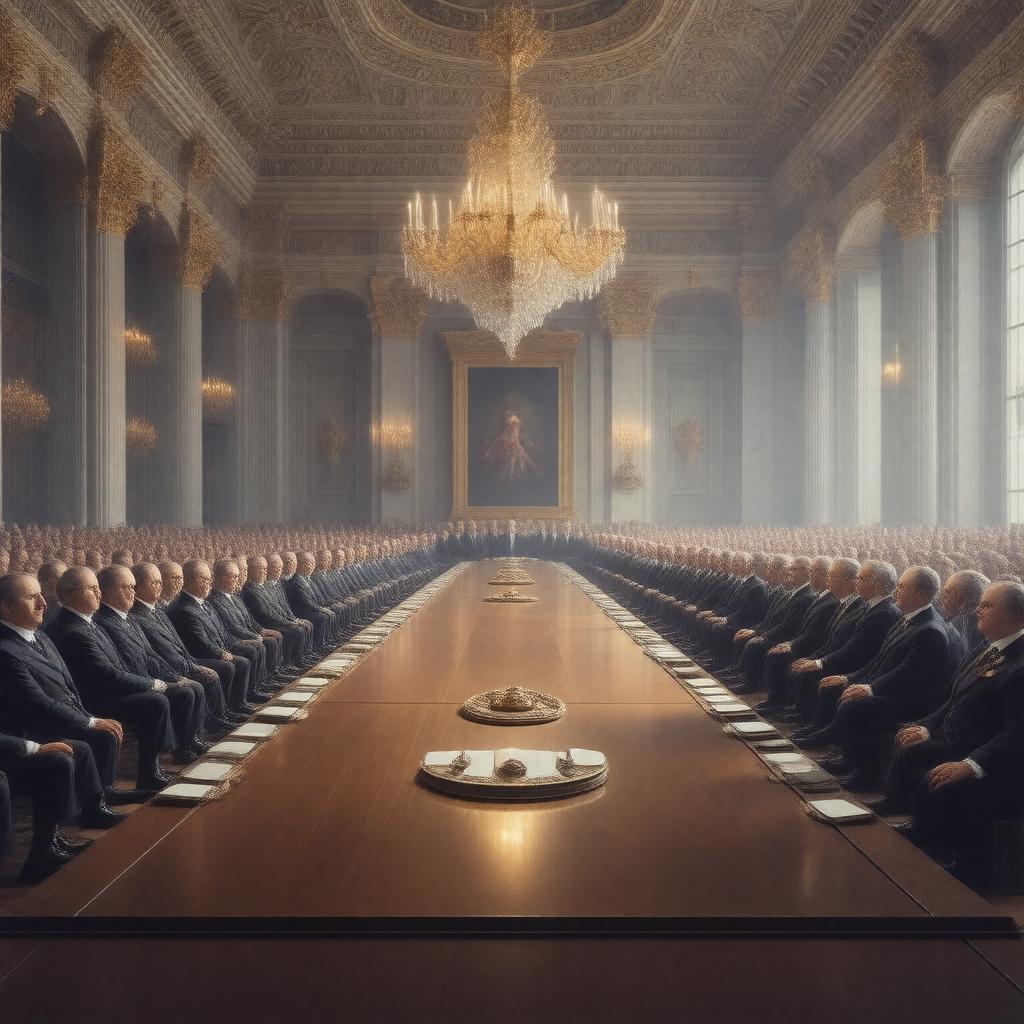 Click to view larger image AI-created image of Paris Peace Conference, 1919