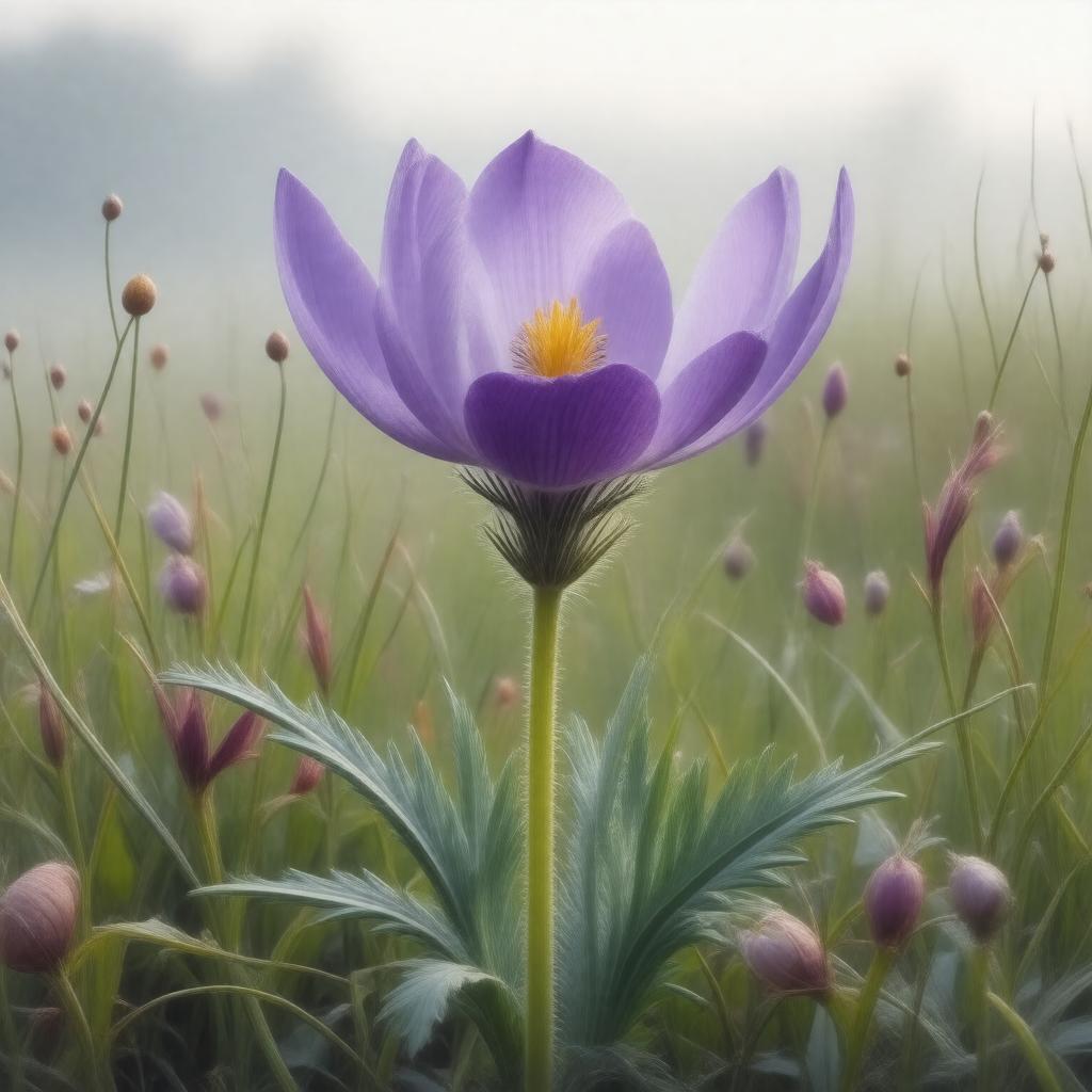 AI-created image of Pasque flower