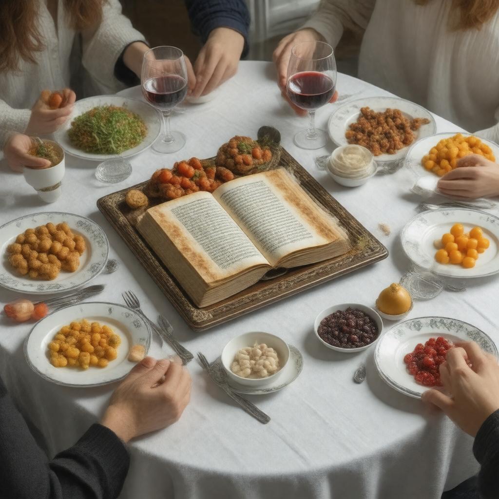 Click to view larger image AI-created image of Passover Seder