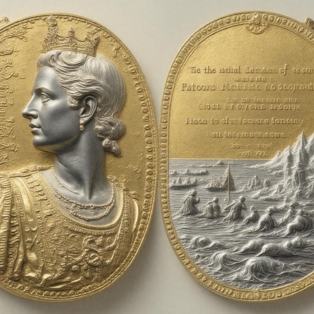 Click to view larger image AI-created image of Patron's Medal of the Royal Geographical Society
