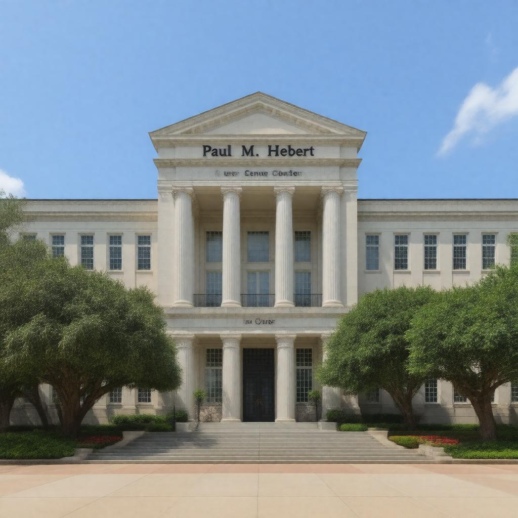 Click to view larger image AI-created image of Paul M. Hebert Law Center