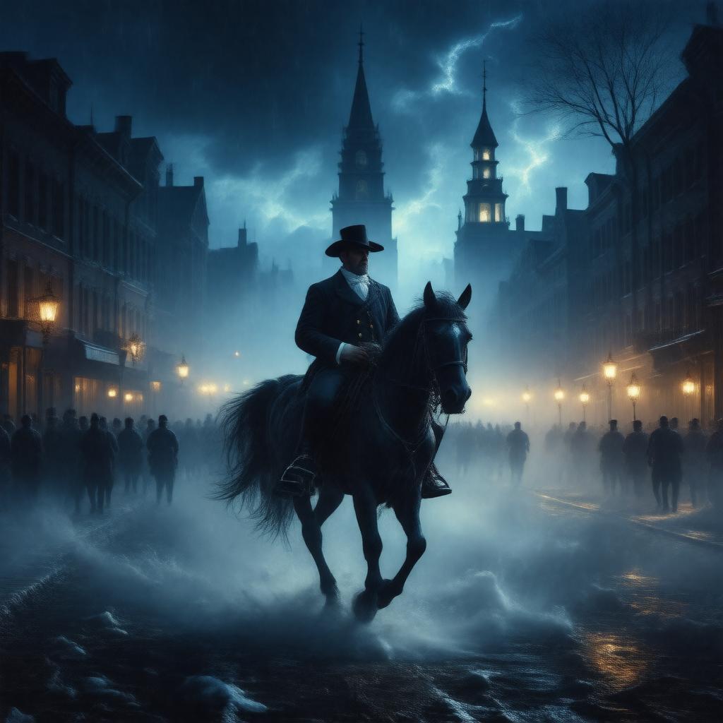 Click to view larger image AI-created image of Paul Revere's Ride