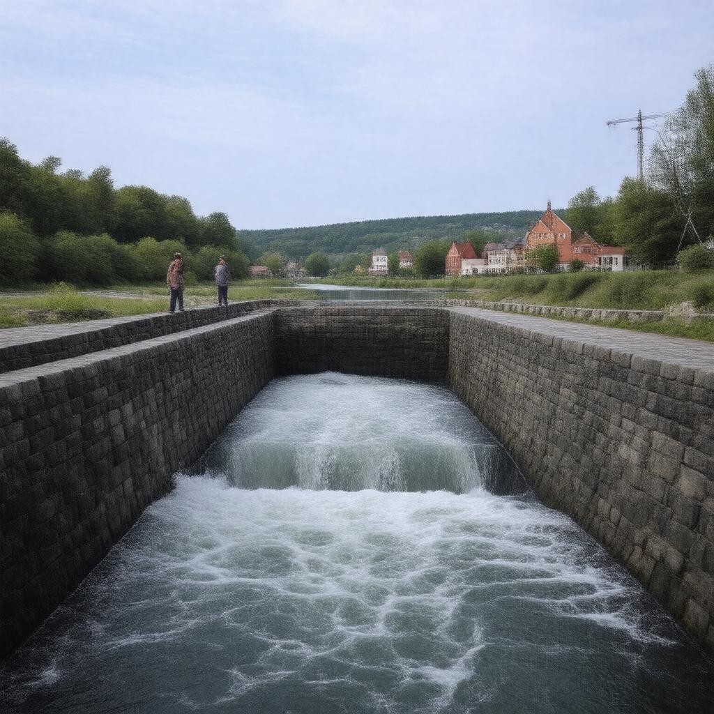 Click to view larger image AI-created image of Pawtucket Falls Dam