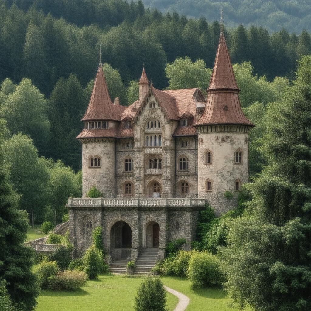 AI-created image of Pelișor Castle, Sinaia, Romania