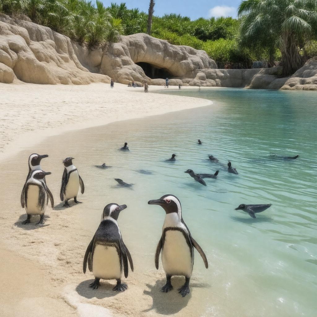 Click to view larger image AI-created image of Penguin Beach