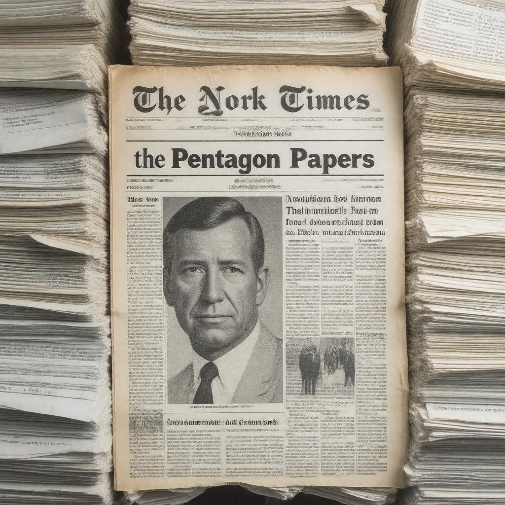 AI-created image of Pentagon Papers publication