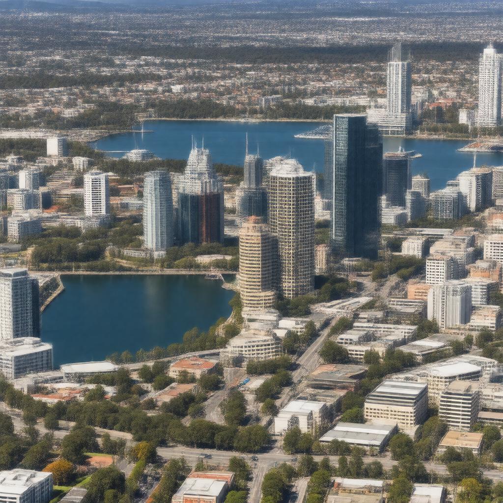 AI-created image of Perth city centre