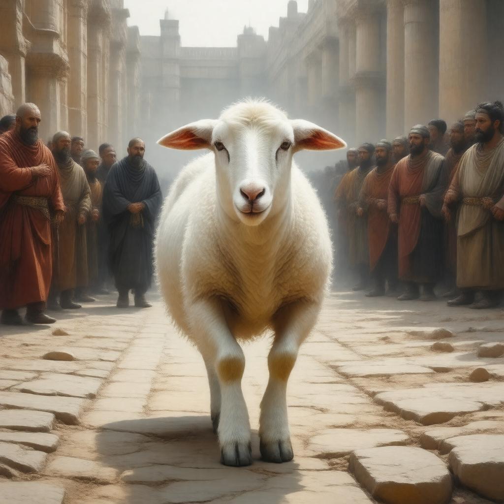 Click to view larger image AI-created image of Pesach sacrifice